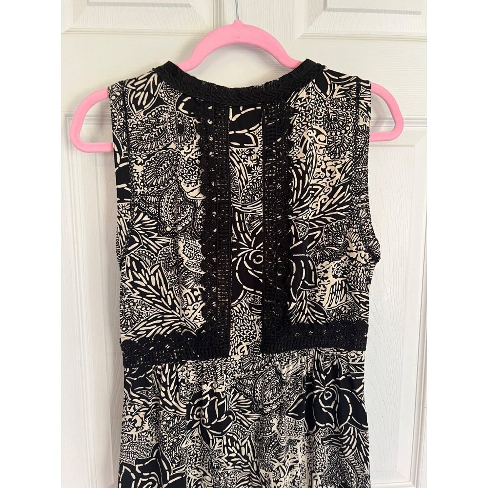 Holding Horses Suraja Black Dress Lotus Floral Crochet Lace Anthropologie sz 6 - Picture 6 of 10